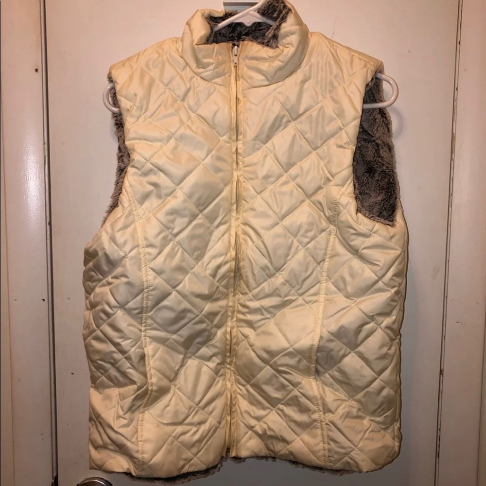 Fur lined puffer vest